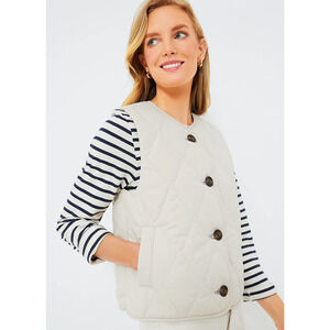 Women's Cream Quilted Vest